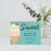 アイスクリームお菓子誕生会 インビテーションポストカード (スタンド正面)