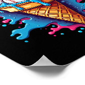 アイスクリームかわいいスポーツ愛好家の販売デザイン ポスター (角)