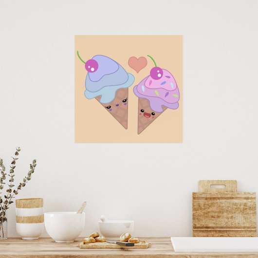 アイスクリームかわいこちゃん ポスター (キッチン)