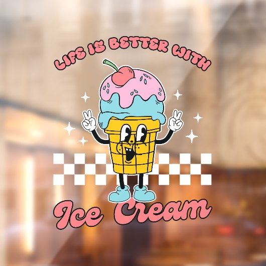 アイスクリームがある生活の方が楽しい ウィンドウサイン (シート2)