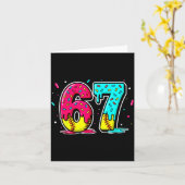 アイスクリームがしたたるソフトボール面白い６ ７ 六 七 カード (黄色い花)