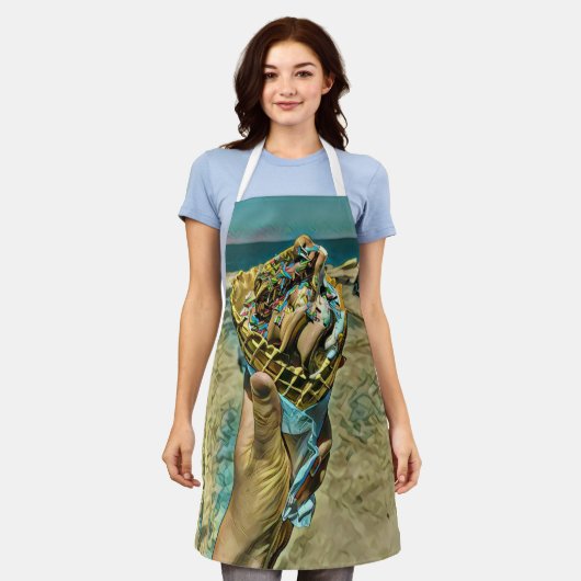 アイスクリームがふりかかる エプロン (着用した状態)