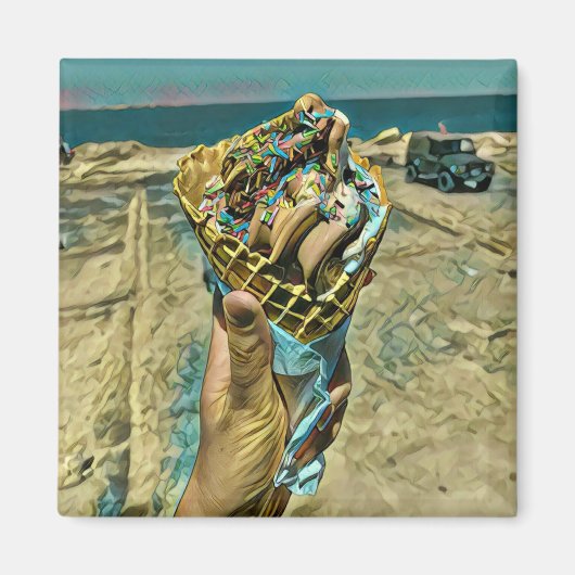 アイスクリームがふりかかる マグネット (正面)