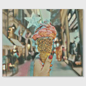 アイスクリームがふりかかる ラッピングペーパー (フラット)