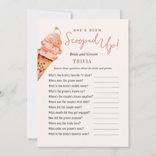 アイスクリームがトリビアシャワーゲームをスクープ 招待状 (正面)
