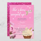 アイスクリームがブライダルシャワーの招待を受ける 招待状 (正面/裏面)