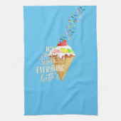 アイスクリームが全てを良くする キッチンタオル (縦)