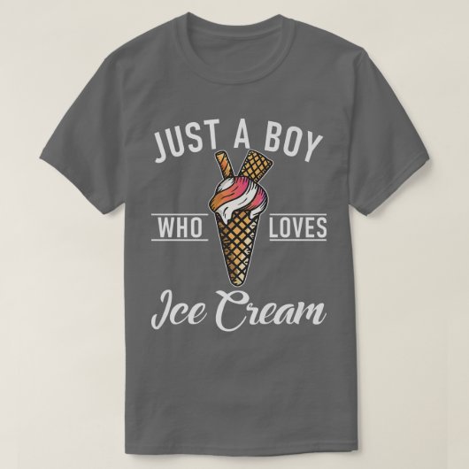 アイスクリームが大好きな少年  Tシャツ (デザイン正面)
