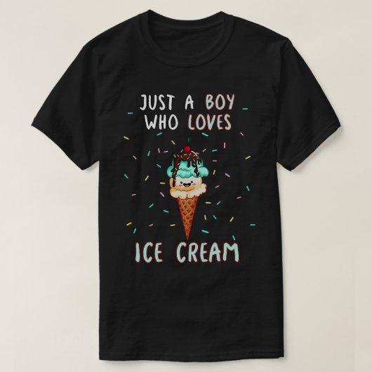 アイスクリームが大好きな少年 Tシャツ (デザイン正面)