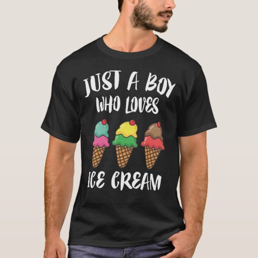 アイスクリームが大好きな少年 Tシャツ (正面)