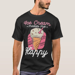 アイスクリームが幸せアパレルのアイスクリームを作る Tシャツ
