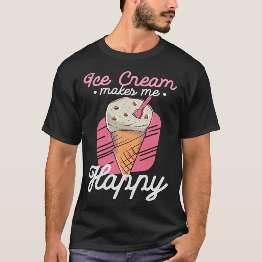 アイスクリームが幸せアパレルのアイスクリームを作る Tシャツ (正面)