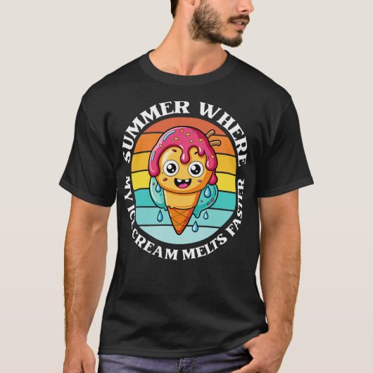 アイスクリームが早く溶ける夏 Tシャツ (正面)