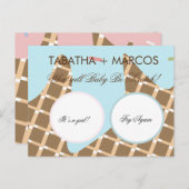 アイスクリームが水を滴らせる性別がDIYスクラッチカードを明らかに 案内ポストカード (正面/裏面)