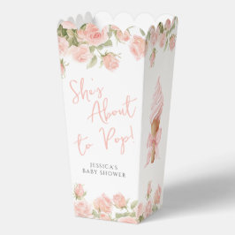 アイスクリームが赤ちゃんシャワーポップ・アートのポップコーンに近づく フェイバーボックス