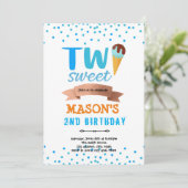 アイスクリームが2つも！甘い少年パーティー 招待状 (スタンド正面)