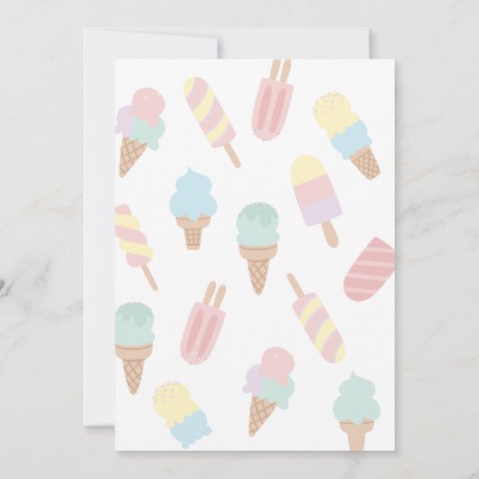 アイスクリームこちらスクープ誕生日招待状 招待状 (裏面)