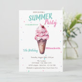 アイスクリームさくらんぼサマー誕生日 招待状 (スタンド正面)