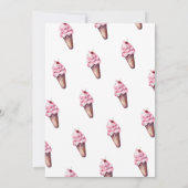 アイスクリームさくらんぼサマー誕生日 招待状 (裏面)