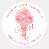 アイスクリームすくわれました ブライダルシャワー ラウンドシール (正面)