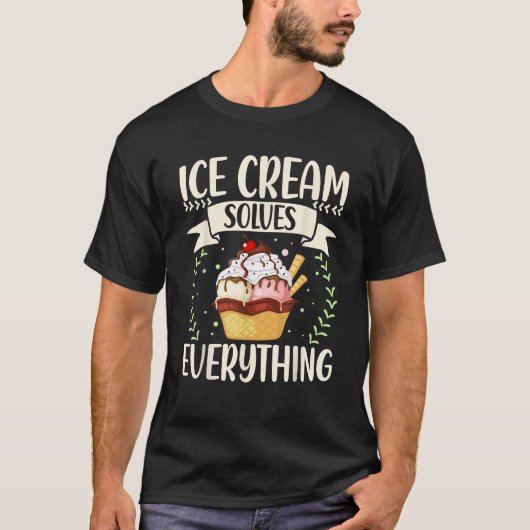 アイスクリームでアイスおもしろいムの恋人を解決 Tシャツ (正面)
