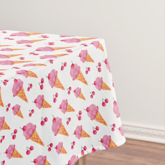 アイスクリームとさくらんぼ テーブルクロス (インサイチュ)