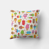 アイスクリームとアイスロリーパターンガールズルームデコール クッション (裏面)