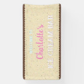 アイスクリームとアイボリーのバナー 横断幕 (縦)