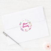 アイスクリームとケーキの甘い2歳の誕生日 ラウンドシール (封筒)