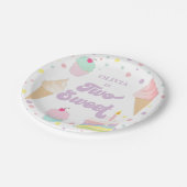 アイスクリームとケーキの2歳の誕生日おめでとう ペーパープレート (アングル)