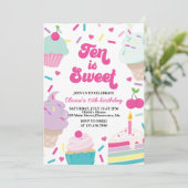 アイスクリームとケーキ10は甘い10誕生日 招待状 (スタンド正面)