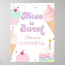 アイスクリームとケーキ3は甘い3歳の誕生日