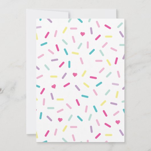 アイスクリームとケーキ4は甘い4歳の誕生日 招待状 (裏面)