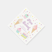 アイスクリームとケーキ5は甘い5誕生日 スタンダードカクテルナプキン (角)
