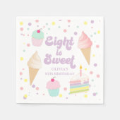 アイスクリームとケーキ8は甘い8誕生日 スタンダードカクテルナプキン (正面)