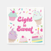 アイスクリームとケーキ8は甘い8誕生日 スタンダードカクテルナプキン (正面)