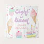 アイスクリームとケーキ8は甘い8誕生日 タペストリー (正面)