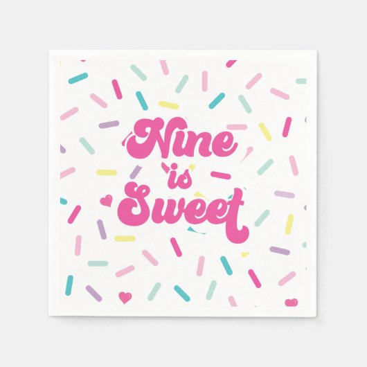 アイスクリームとケーキ9は甘い9誕生日 スタンダードカクテルナプキン (正面)