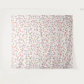 アイスクリームと振りかけるスウィートワン誕生日 タペストリー (正面(横))