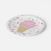 アイスクリームと振りかけるスウィートワン誕生日 ペーパープレート (アングル)