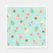 アイスクリームと振りかける甘い誕生日パーティーグリーン スタンダードランチョンナプキン (正面)