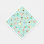 アイスクリームと振りかける甘い誕生日パーティーグリーン スタンダードランチョンナプキン (角)