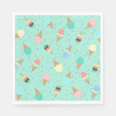 アイスクリームと振りかける甘い誕生日パーティーグリーン スタンダードランチョンナプキン (正面)