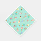 アイスクリームと振りかける甘い誕生日パーティーグリーン スタンダードランチョンナプキン (角)