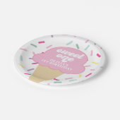 アイスクリームと振りかける甘い1歳の誕生日パップ ペーパープレート (アングル)