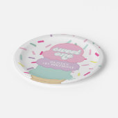 アイスクリームと振りかける甘い1歳の誕生日パップ ペーパープレート (アングル)