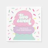 アイスクリームと振りかける2つの甘い2番目の誕生日昼寝 スタンダードカクテルナプキン (正面)