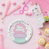 アイスクリームと振りかける2つの甘い2番目の誕生日 ペーパープレート (パーティー)