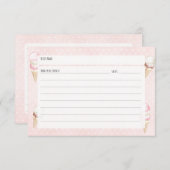 アイスクリームと水玉模様ピンクレシピカード エンクロージャーカード (正面/裏面)