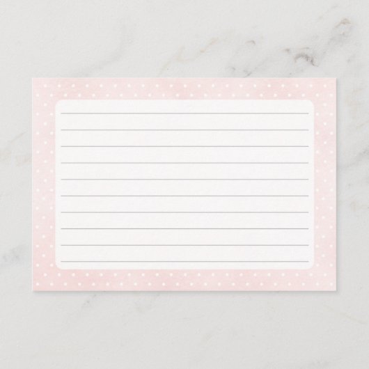 アイスクリームと水玉模様ピンクレシピカード エンクロージャーカード (裏面)